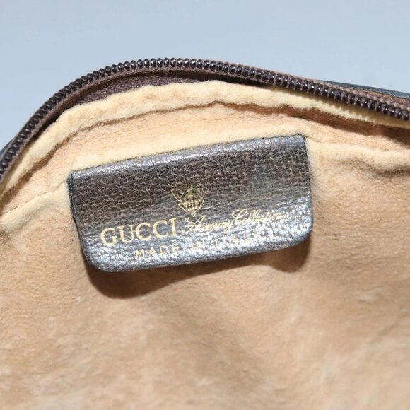 GUCCI GG Supreme Web Sherry Line Clutch Bag PVC Beige 32 014 3553 Auth 109848 - Picture 7 of 16